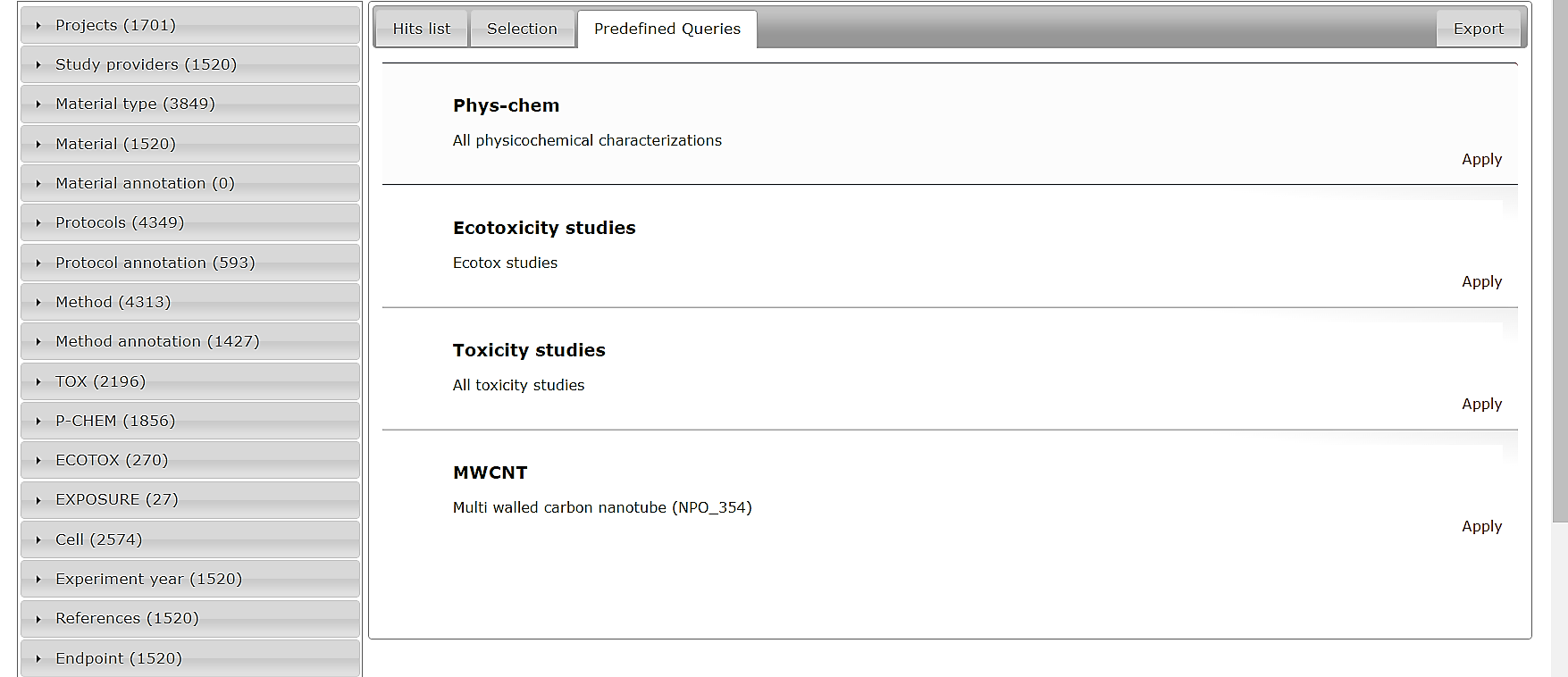 predefined queries