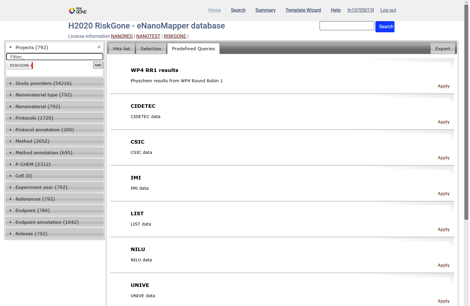 predefined queries